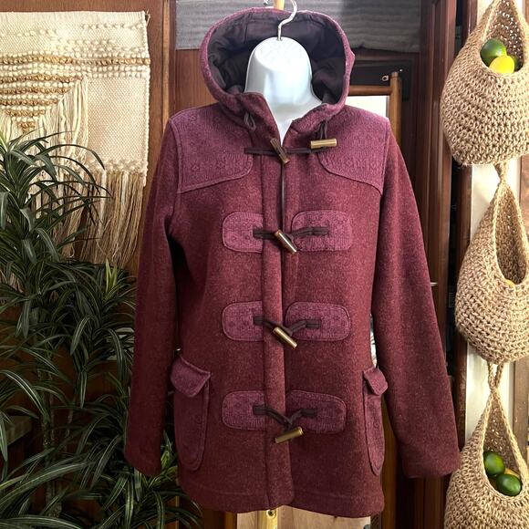 Patagonia Better Sweater Icelandic Toggle Coat S Nordic Red Hooded Fleece Jacket - Picture 1 of 12